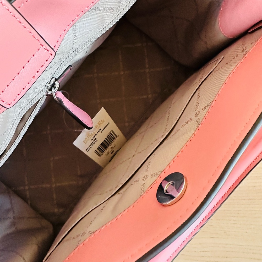 Michael Kors Hamilton Medium Embossed leather satchel crossbody&wallet set NWT - Picture 11 of 15